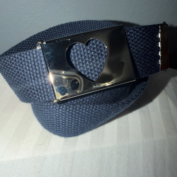 build a belt Accessories - Build A Belt Adult Heart Flip Top 1.25 Wide Buckle with Canvas Web Belt 38 Inch